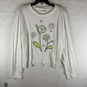 BP. Women's Plus‎ Size Crop Top Long Sleeve White Tee Size 1X NWT 6449